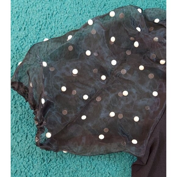 Notebuk Casual Blouse Sheer Polka Dot Short Sleeve Women's Size Small Shirt NWT - Picture 3 of 8